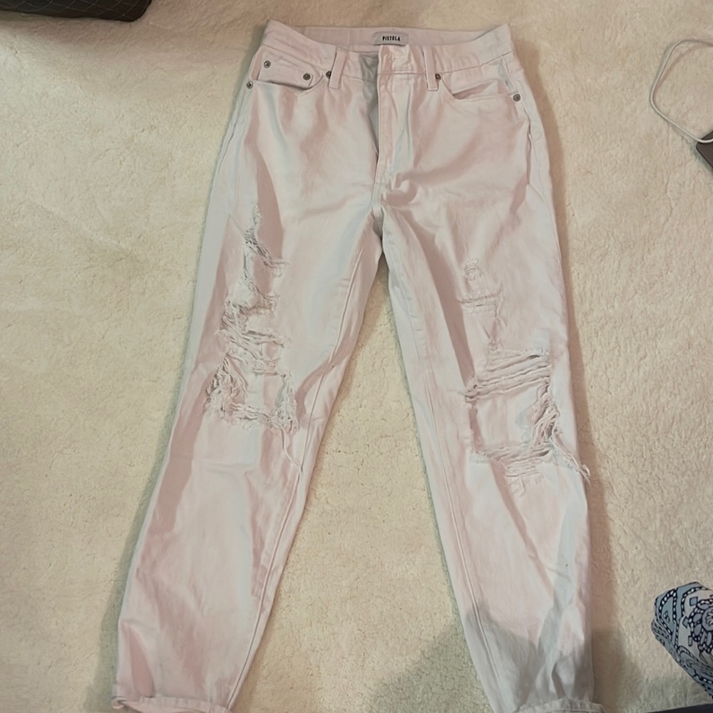 Cute ripped white pants